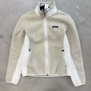 Patagonia Synchilla Deep Pile Fleece Sherpa Jacket Cream Women's Small